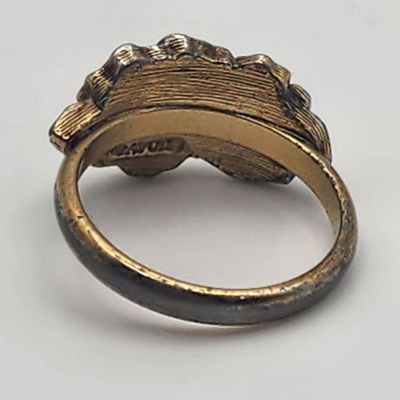 Vintage Avon Dogwood Apple Blossoms Silver Tone & Gold Tone Ring (5) - Picture 7 of 8